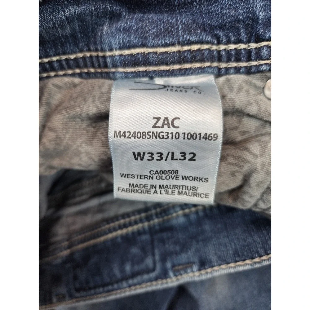 Silver Zac Jeans Mens 33x32 Blue Stretch